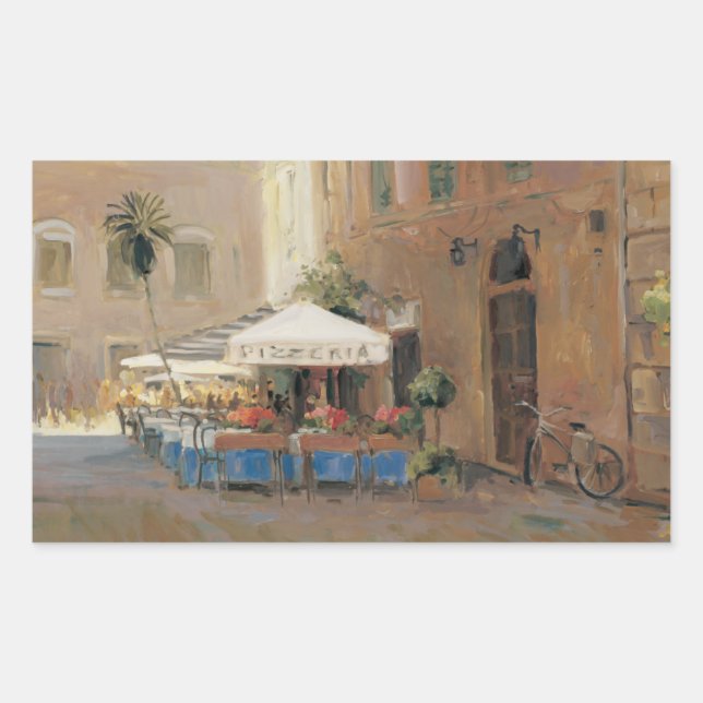 Café Roma Rectangular Sticker (Front)