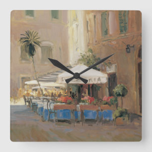 Café Roma Square Wall Clock
