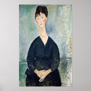 Cafe Singer woman portrait by Amedeo Modigliani Poster