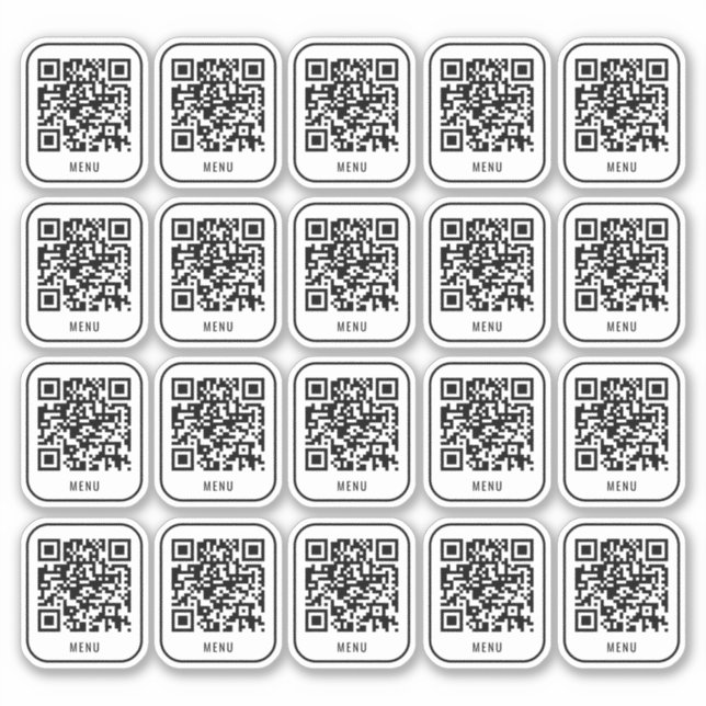 Cafe Table QR Code Sticker | Digital Menu Scan (Front)