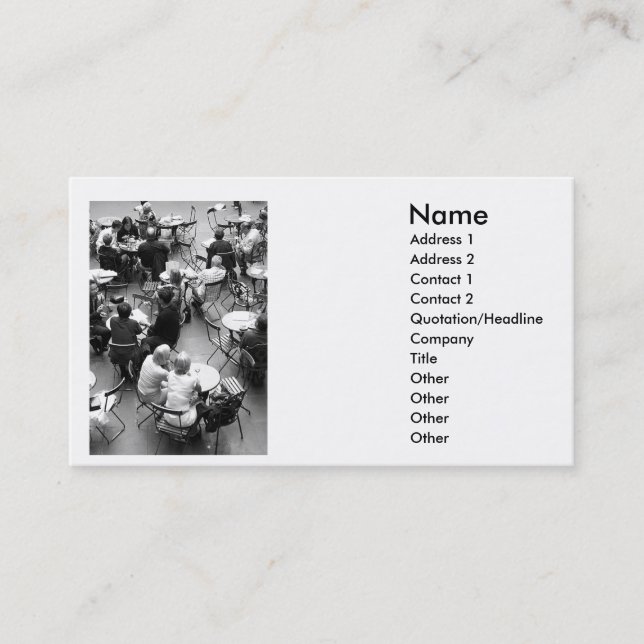 Cafe Tables Business card (Front)