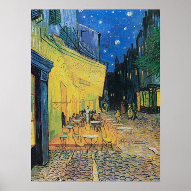 Cafe Terrace at Night 1888 by Vincent van Gogh Poster (Front)