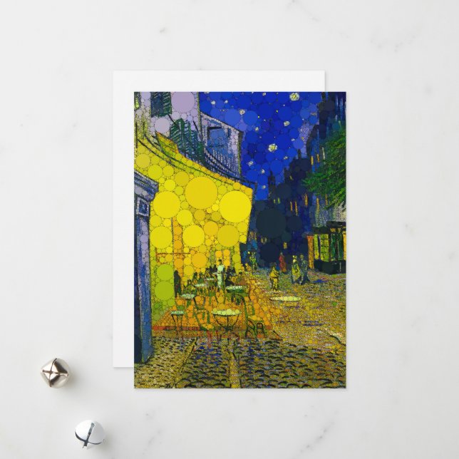 Cafe Terrace at Night by After Vincent van Gogh Holiday Card (Front/Back In Situ)