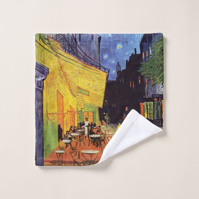 Cafe Terrace at Night by Van Gogh Wash Cloth (Wash Cloth)