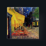 Cafe Terrace at Night by Vincent van Gogh 15 Cm Square Badge<br><div class="desc">Cafe Terrace on the Place du Forum by Vincent van Gogh is a vintage fine art post impressionism architectural cityscape painting. An exterior view of a restaurant with tables, chairs, waiters, and people dining. A beautiful night with stars in the sky in Arles, France. About the artist: Vincent Willem van...</div>
