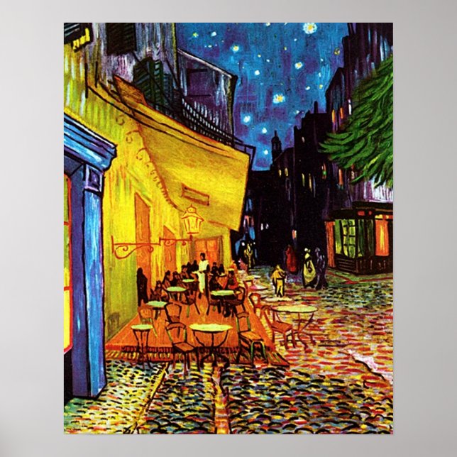 Cafe' Terrace at Night by Vincent Van Gogh a print (Front)