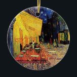 Cafe Terrace at Night by Vincent van Gogh Ceramic Ornament<br><div class="desc">Cafe Terrace on the Place du Forum by Vincent van Gogh is a vintage fine art post impressionism architectural cityscape painting. An exterior view of a restaurant with tables, chairs, waiters, and people dining. A beautiful night with stars in the sky in Arles, France. About the artist: Vincent Willem van...</div>