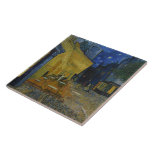 Cafe Terrace at Night by Vincent van Gogh  Ceramic Tile<br><div class="desc">Cafe Terrace at Night. 

Painted in 1888 by Vincent van Gogh. 

This image is in the public domain.</div>