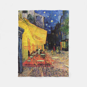 Cafe Terrace at Night by Vincent van Gogh Fleece Blanket