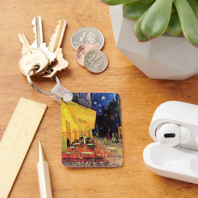 Cafe Terrace at Night by Vincent van Gogh Key Ring (Desk)
