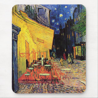 Cafe Terrace at Night by Vincent van Gogh Mouse Pad