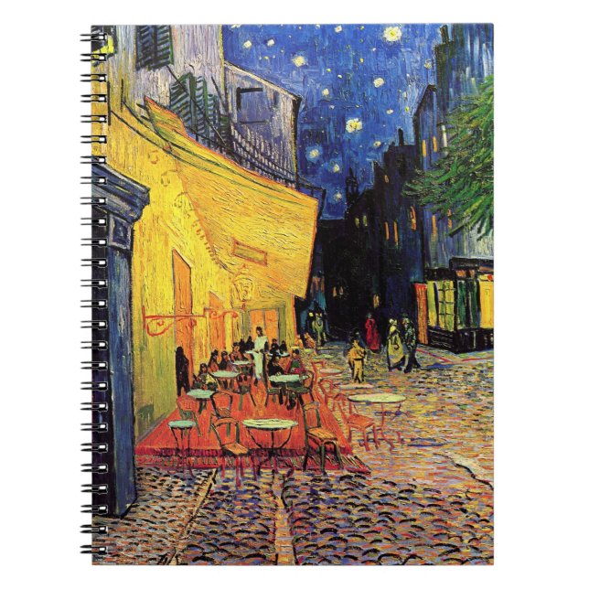 Cafe Terrace at Night by Vincent van Gogh Notebook (Front)