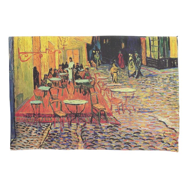 Cafe Terrace at Night by Vincent van Gogh Pillowcase (Front)
