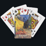 Cafe Terrace at Night by Vincent van Gogh Playing Cards<br><div class="desc">Cafe Terrace on the Place du Forum by Vincent van Gogh is a vintage fine art post impressionism architectural cityscape painting. An exterior view of a restaurant with tables, chairs, waiters, and people dining. A beautiful night with stars in the sky in Arles, France. About the artist: Vincent Willem van...</div>