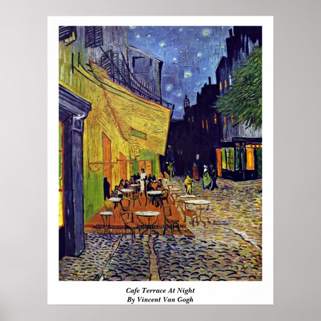 Cafe Terrace At Night By Vincent Van Gogh Poster (Front)