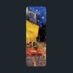 Cafe Terrace at Night by Vincent van Gogh Return Address Label<br><div class="desc">Cafe Terrace on the Place du Forum by Vincent van Gogh is a vintage fine art post impressionism architectural cityscape painting. An exterior view of a restaurant with tables, chairs, waiters, and people dining. A beautiful night with stars in the sky in Arles, France. About the artist: Vincent Willem van...</div>