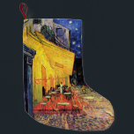 Cafe Terrace at Night by Vincent van Gogh Small Christmas Stocking<br><div class="desc">Cafe Terrace on the Place du Forum by Vincent van Gogh is a vintage fine art post impressionism architectural cityscape painting. An exterior view of a restaurant with tables, chairs, waiters, and people dining. A beautiful night with stars in the sky in Arles, France. About the artist: Vincent Willem van...</div>
