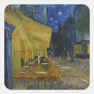 Cafe Terrace at Night by Vincent van Gogh Square Sticker