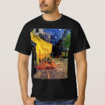Cafe Terrace at Night by Vincent van Gogh T-Shirt<br><div class="desc">Cafe Terrace on the Place du Forum by Vincent van Gogh is a vintage fine art post impressionism architectural cityscape painting. An exterior view of a restaurant with tables, chairs, waiters, and people dining. A beautiful night with stars in the sky in Arles, France. About the artist: Vincent Willem van...</div>