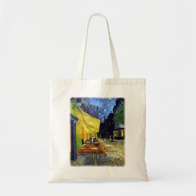 Cafe Terrace at Night by Vincent Van Gogh Tote Bag (Front)