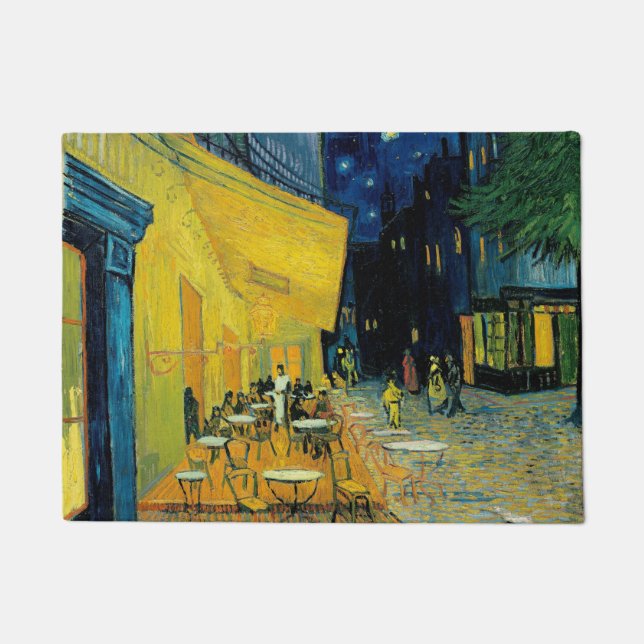 Café Terrace at Night Doormat (Front)