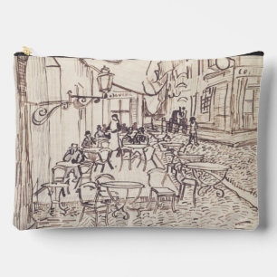 Cafe Terrace at Night, Fine Art Sketch, Van Gogh Accessory Pouch