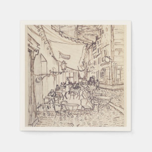Cafe Terrace at Night, Fine Art Sketch, Van Gogh Napkin