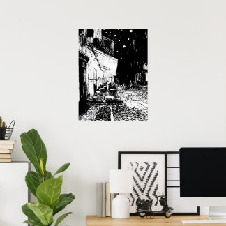Cafe Terrace at Night Poster