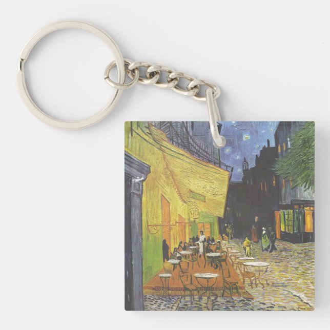 Cafe Terrace at Night Van Gogh Key Ring (Front)