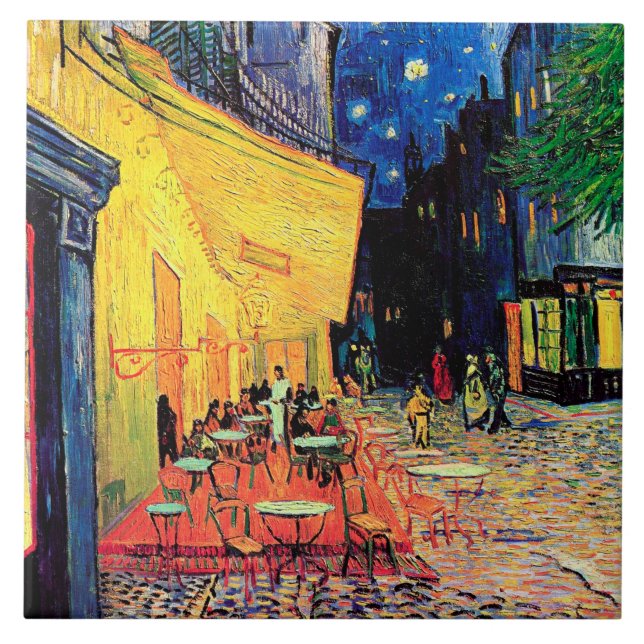 Cafe Terrace at Night, Vincent van Gogh Ceramic Tile (Front)