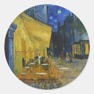Cafe Terrace at Night   Vincent van Gogh Classic Round Sticker