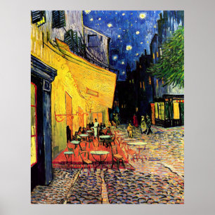 Café Terrace at Night Vincent Van Gogh High Poster