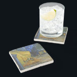 Cafe Terrace at Night | Vincent van Gogh Stone Coaster<br><div class="desc">Cafe Terrace at Night (1888) by Vincent van Gogh is a luminous and iconic depiction of a cosy outdoor café in Arles, France, under a starry evening sky. The vibrant yellow glow of the café contrasts beautifully with the deep blue of the night, creating a warm, inviting ambiance. Van Gogh’s...</div>