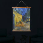 Café Terrace by Vincent Van Gogh  Hanging Tapestry<br><div class="desc">This painting of a colourful outdoor view is a picturesque work, the vision of a relaxed spectator who enjoys the charm of his surrounding without any concern. It recalls Van Gogh's mood when he wrote that "the night is more alive and more richly coloured than the day." The yellow of...</div>
