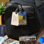 Café Terrace by Vincent Van Gogh  Luggage Tag<br><div class="desc">This painting of a colourful outdoor view is a picturesque work, the vision of a relaxed spectator who enjoys the charm of his surrounding without any concern. It recalls Van Gogh's mood when he wrote that "the night is more alive and more richly coloured than the day." The yellow of...</div>
