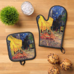Cafe Terrace on Place du Forum by Vincent van Gogh Oven Mitt & Pot Holder Set<br><div class="desc">Cafe Terrace on Place du Forum by Vincent van Gogh</div>