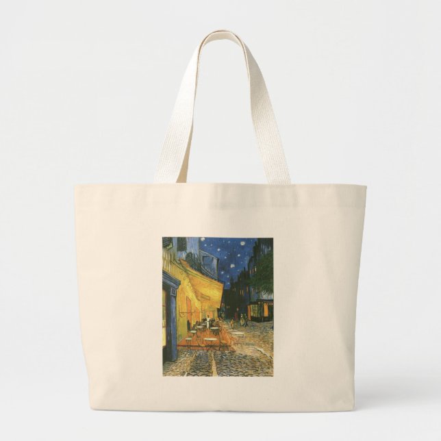 Cafe Terrace - Vincent van Gogh Large Tote Bag (Front)