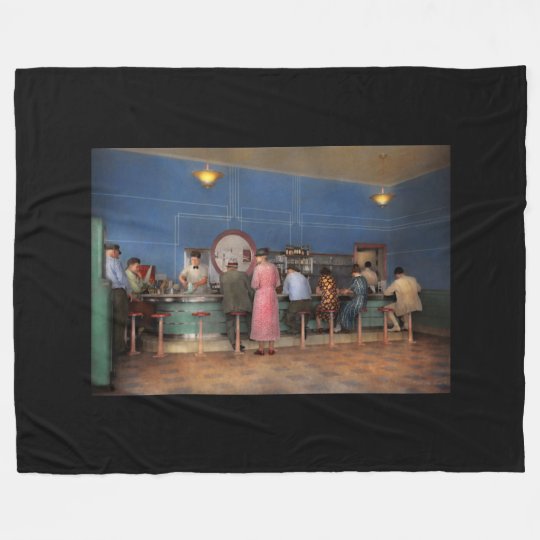 Cafe - The half way point 1938 Fleece Blanket