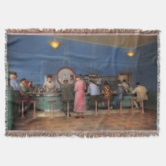 Cafe - The half way point 1938 Throw Blanket