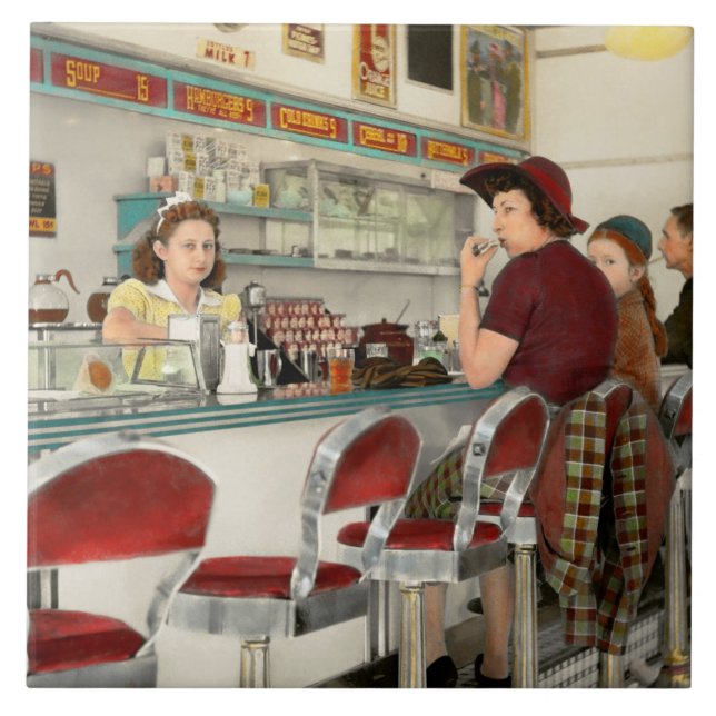 Cafe - The local hangout 1941 Ceramic Tile (Front)