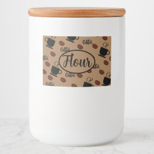 Cafe Themed Coffee Kitchen Canister Flour Label