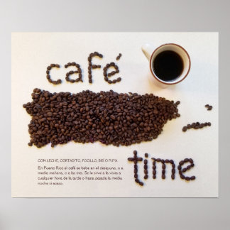Cafe Time Puerto Rico Coffee Beans Photography Poster
