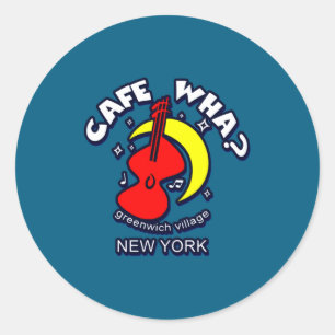 Cafe Wha The New York City Folk Music Scene  Classic Round Sticker