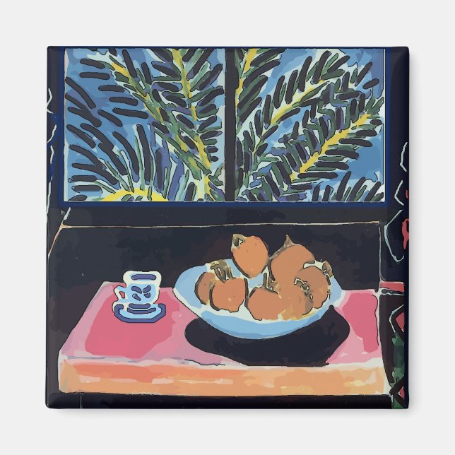 Cafe with oranges and Coffee Magnet (Front)