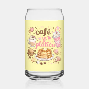 Café y Plática Cute Iced Coffee Glass Can Cup