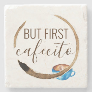 Cafecito Coffee Mug Cuban Espresso Watercolor Stone Coaster