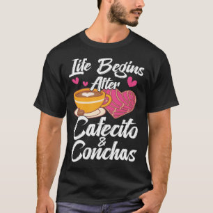 Cafecito & Conchas Cute Spanish Pun Coffee Cafe T-Shirt