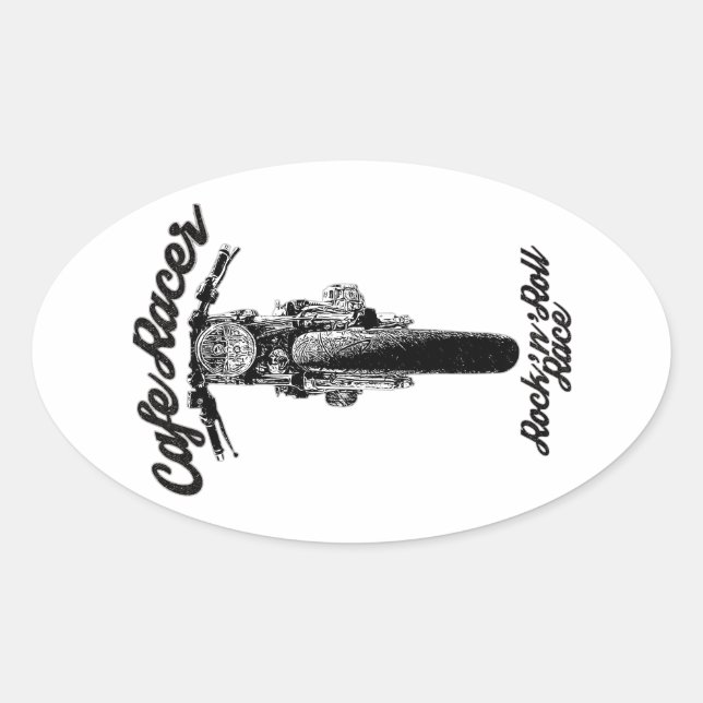 CafeRacer Rockers Oval Sticker (Front)