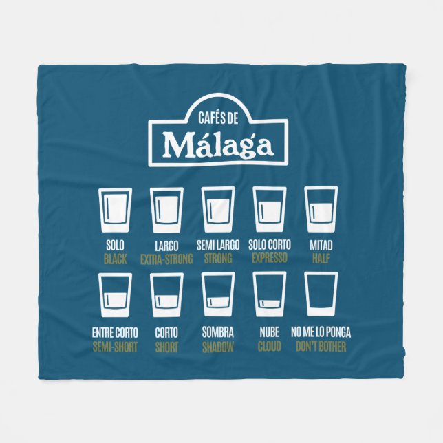 Cafes de Malaga Fleece Blanket (Front (Horizontal))