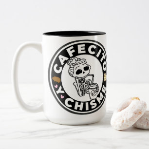 Cafesito and chisme Two-Tone coffee mug